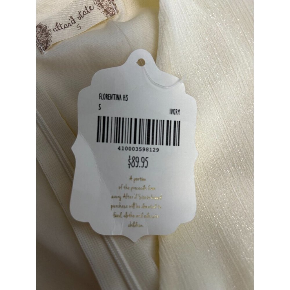 Altar’D State Florentina H3 Ivory Ruffled Wrap Dress Polyester Women's Small NWT - Picture 7 of 9